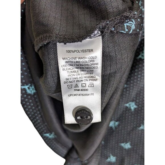 Mens Shirt XXL Navy Blue Swordfish Polka Dot Casual Button Up Collared Stretch - Picture 5 of 5